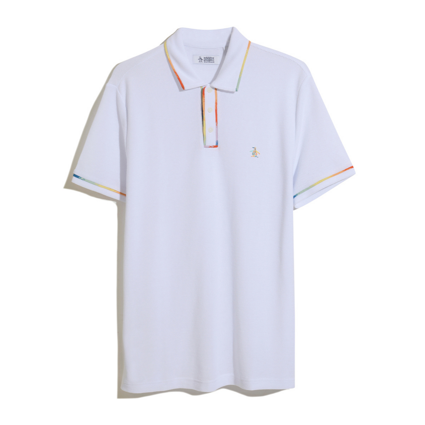 Original Penguin Pride Space Dyed Mesh Polo Shirt In Bright White(Space Dye Mesh Polo Shirt White Opkm2436gp 118)