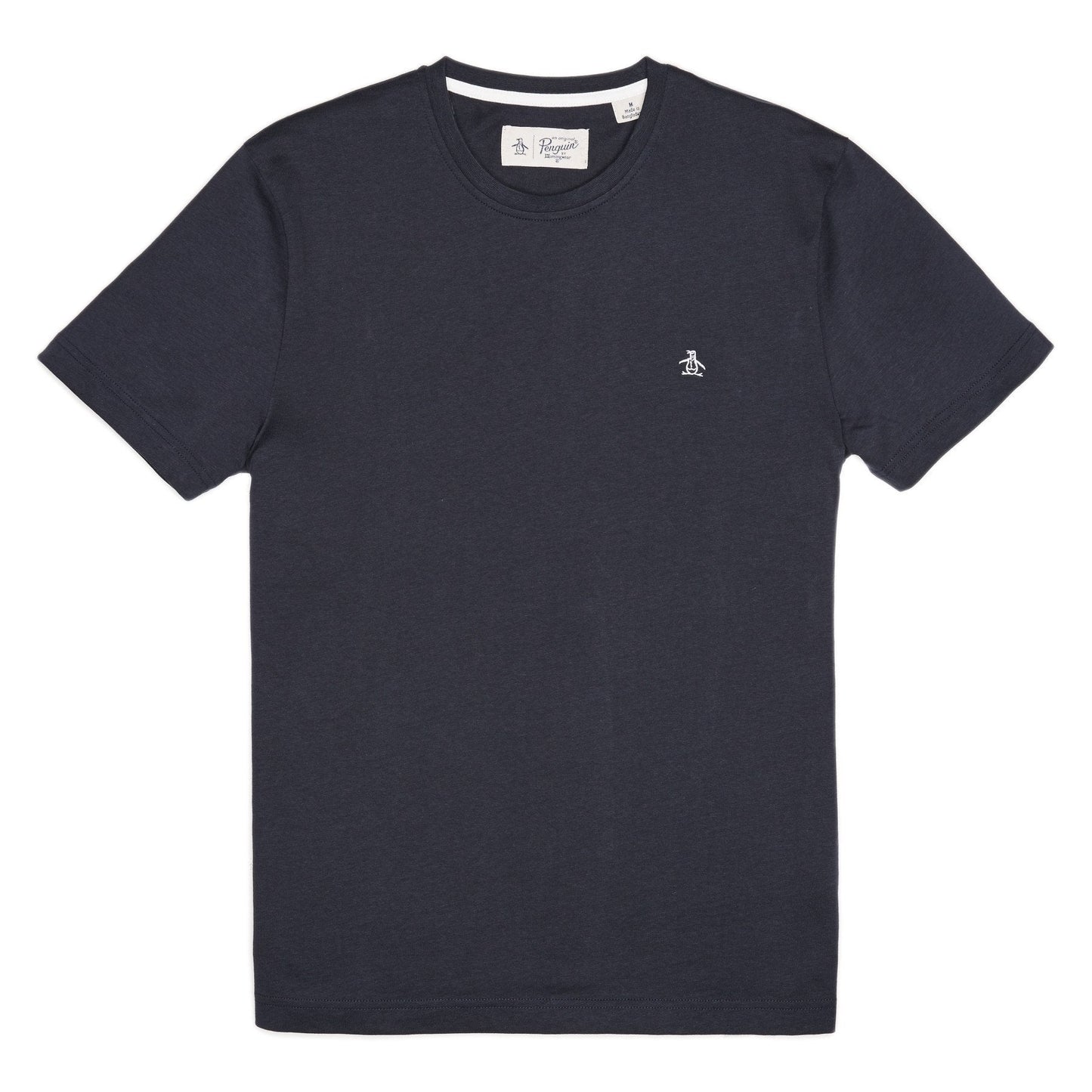 Original Penguin Pin Point Embroidered Logo Organic Cotton T-Shirt In Dark Sapphire(Pin Point Embroidered Logo Organic Cotton T Shirt Blue Opkb0903gp 413)