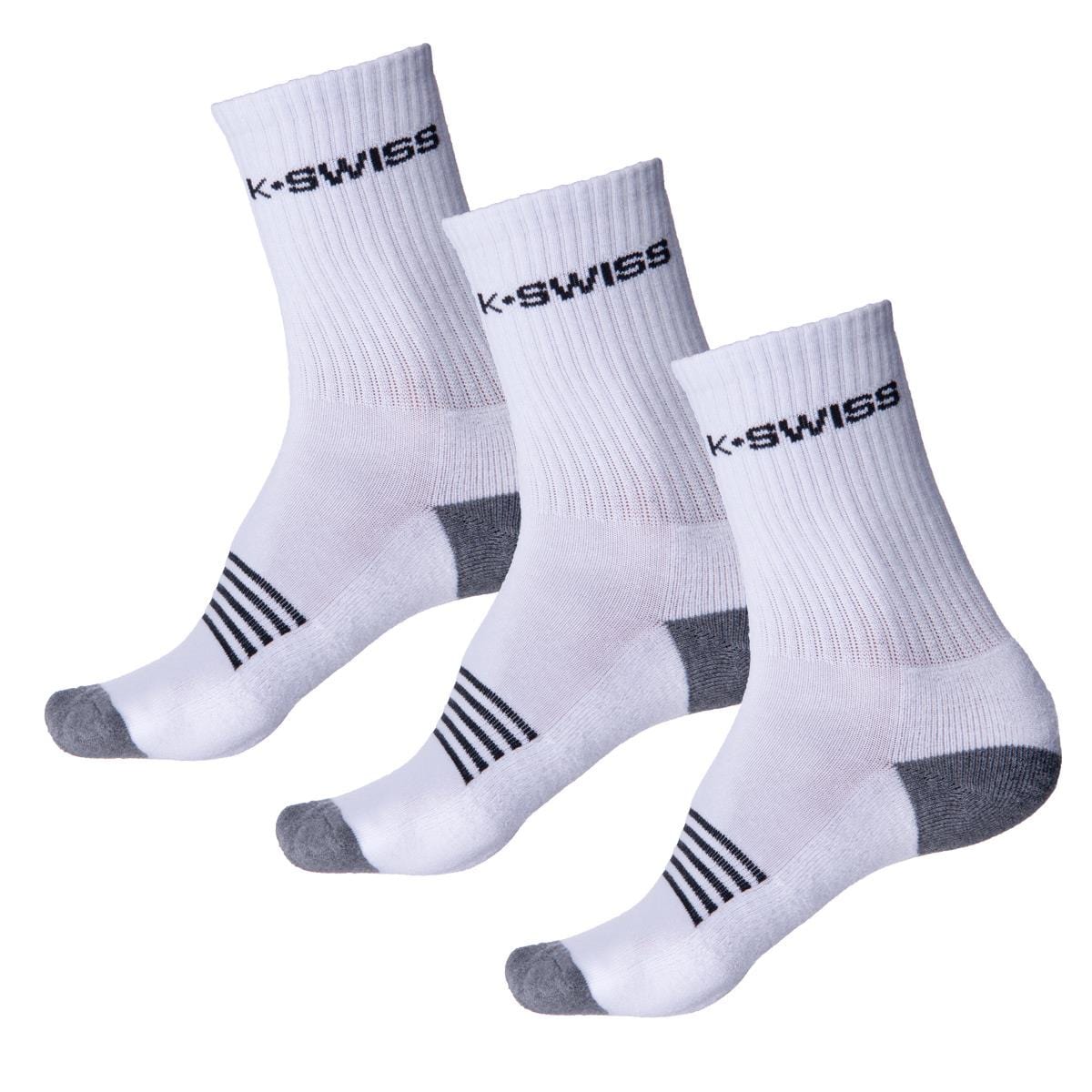  K-Swiss Crew Sport Socks (3 Pack) - White