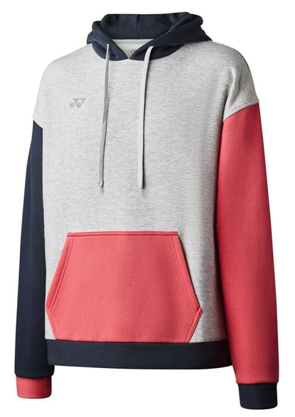  Yonex YHD123 Unisex Badminton Hoodie - Grey / Gunmetal / Cerise