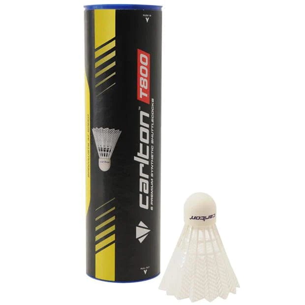  Carlton T800 White Medium Badminton Nylon Shuttles / Shuttlecocks - Tube 6