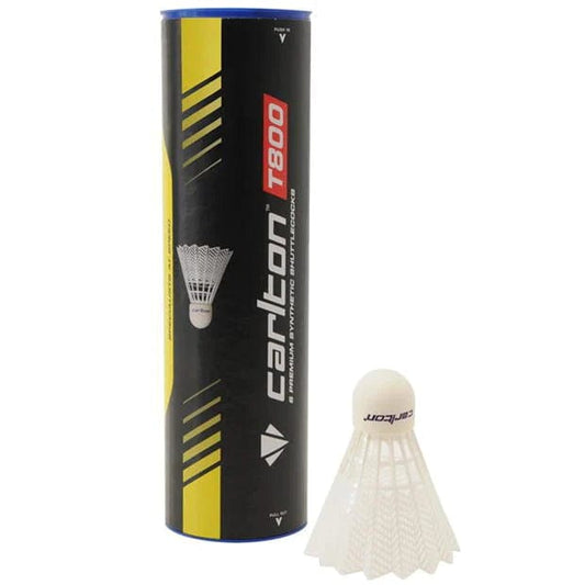 Carlton T800 White Medium Badminton Nylon Shuttles / Shuttlecocks - Tube 6