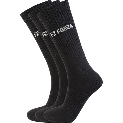  FZ Forza Comfort Long Black Badminton Socks - 3 Pack