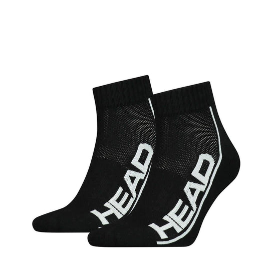  HEAD Stripe Quarter Socks (2 Pack) - Black