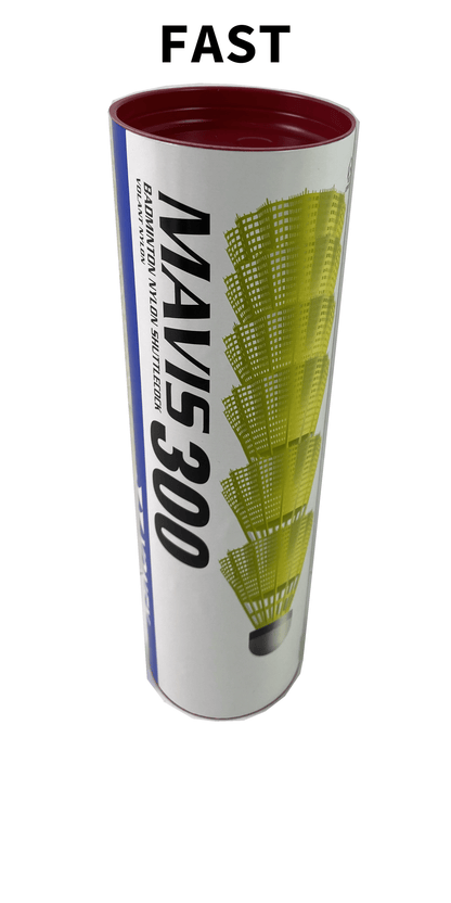  Yonex Mavis 300 Badminton Nylon Shuttles / Shuttlecocks Yellow - Set Of 6