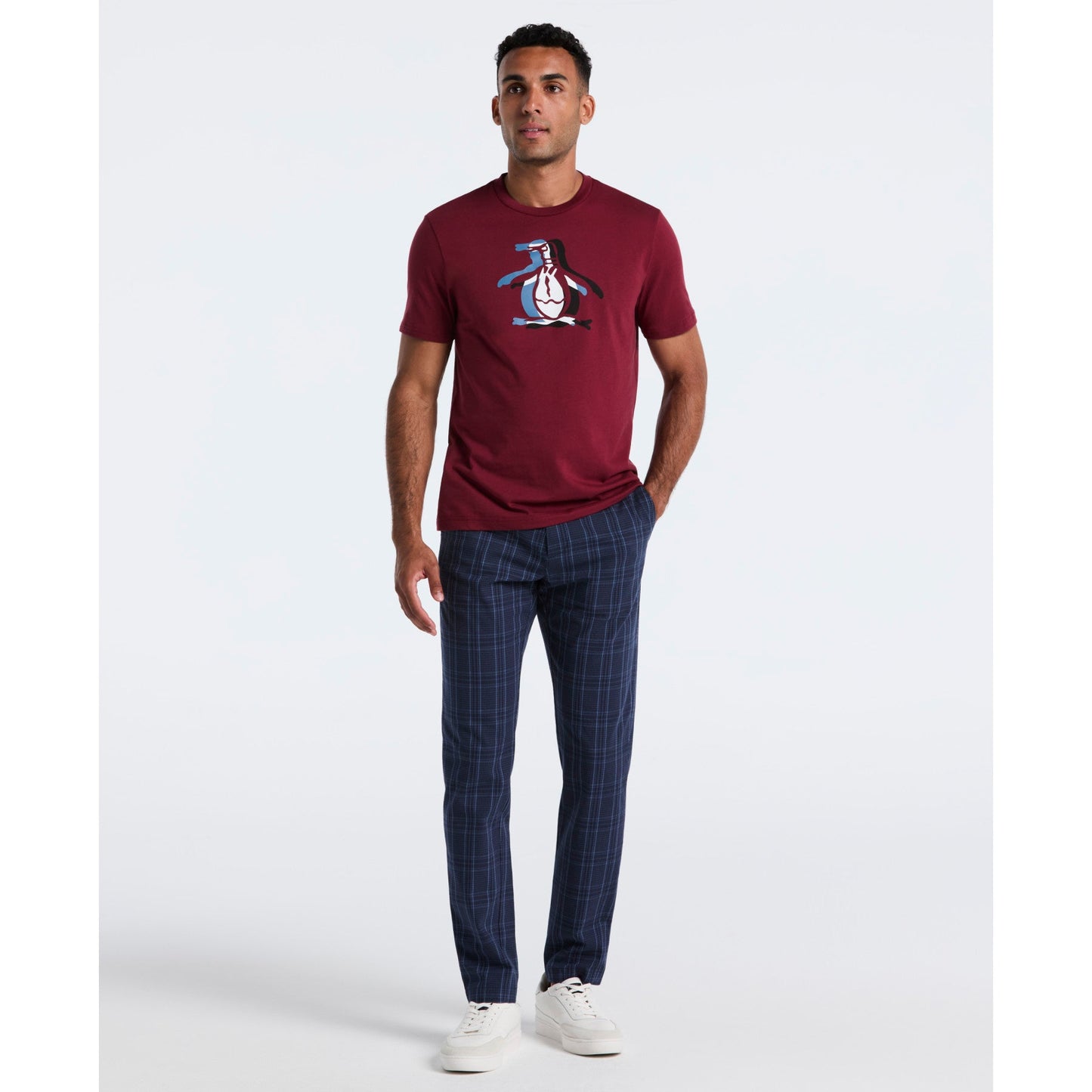 Original Penguin Overlap Pete Graphic T-Shirt In Cabernet(Overlap Pete Graphic T Shirt Red Ockf2553gp 605)