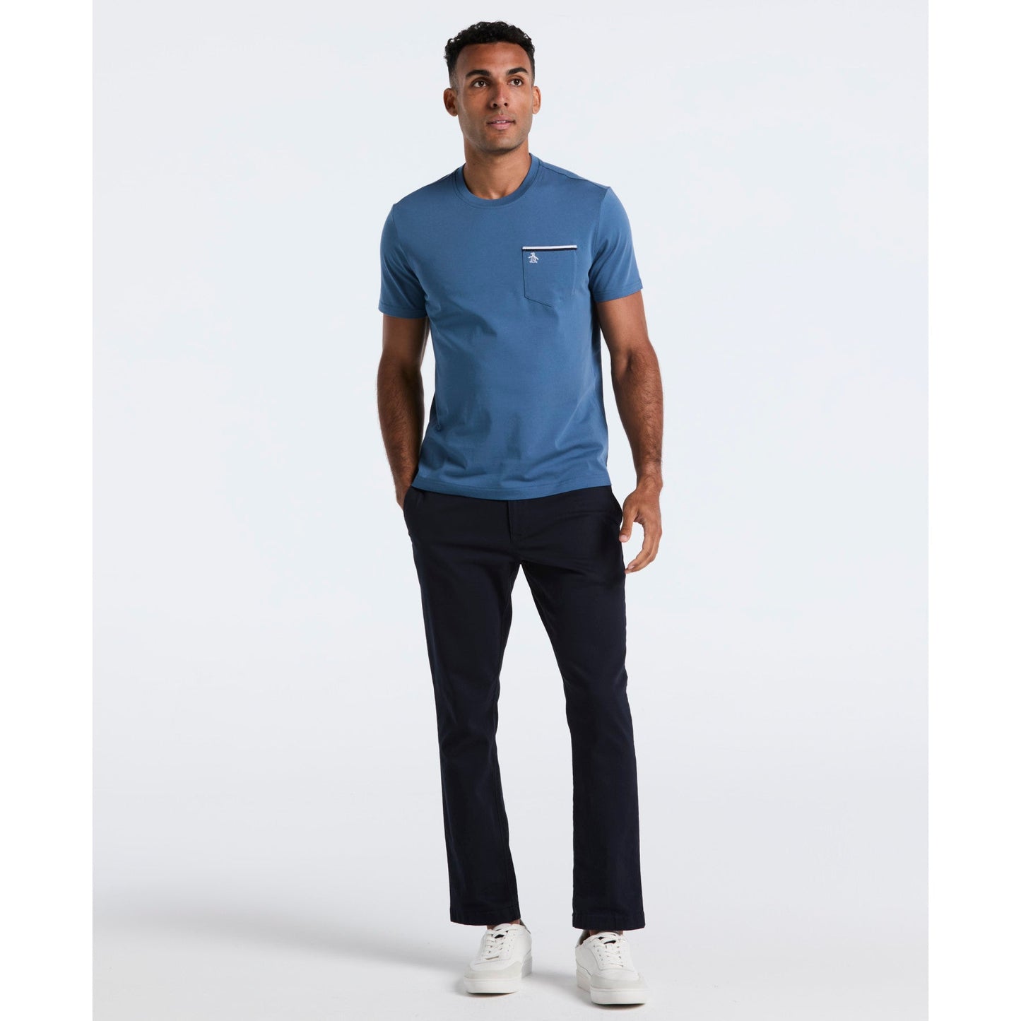 Original Penguin Earl Tape Tipped Pocket T-Shirt In Copen Blue(Earl Tape Tipped Pocket T Shirt Blue Ocksb025gp 443)