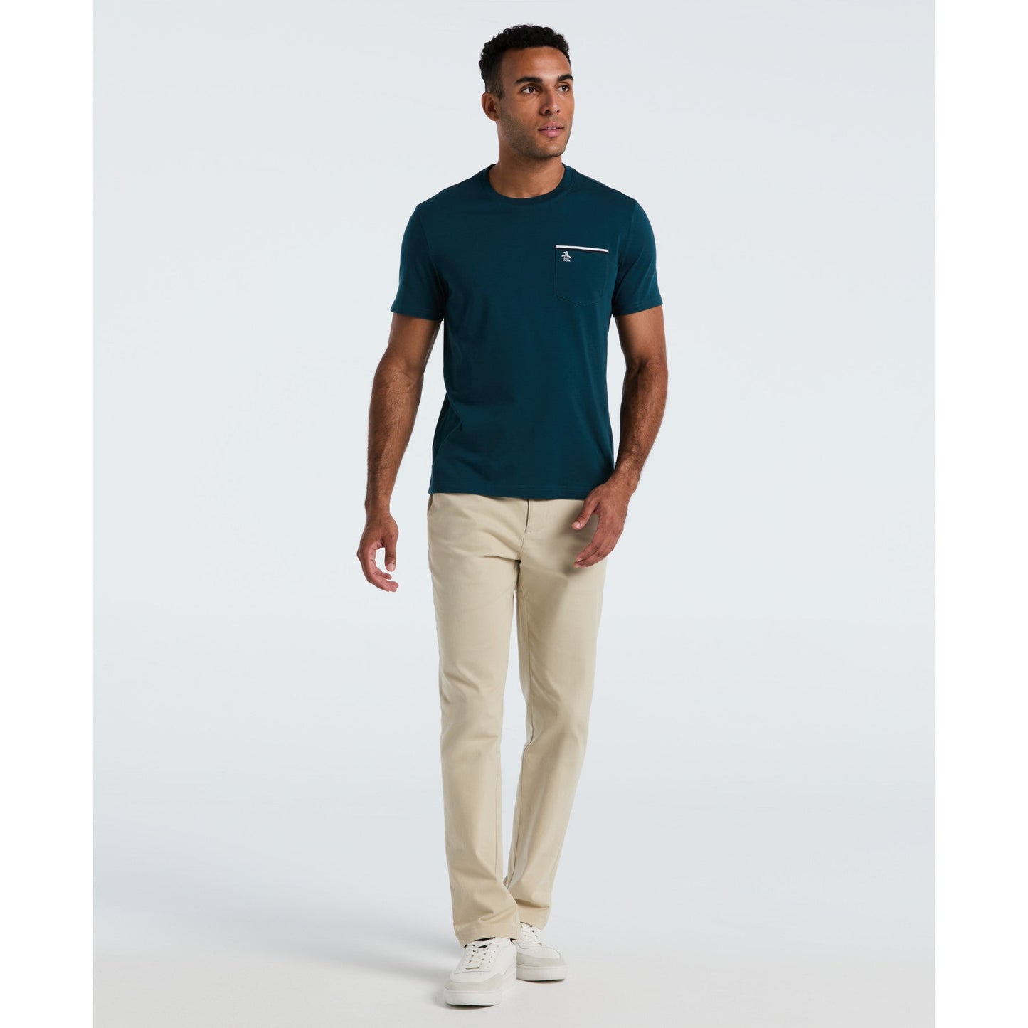 Original Penguin Earl Tape Tipped Pocket T-Shirt In Reflecting Pond(Earl Tape Tipped Pocket T Shirt Blue Ocksb025gp 470)