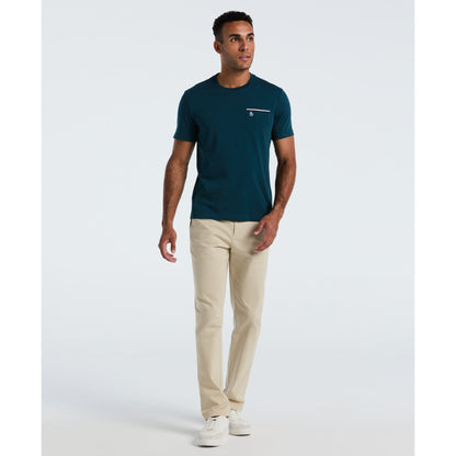 Original Penguin Earl Tape Tipped Pocket T-Shirt In Reflecting Pond(Earl Tape Tipped Pocket T Shirt Blue Ocksb025gp 470)