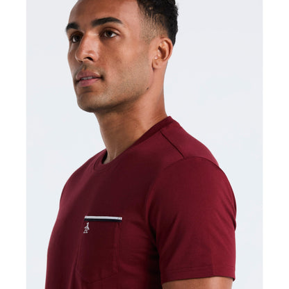 Original Penguin Earl Tape Tipped Pocket T-Shirt In Cabernet(Earl Tape Tipped Pocket T Shirt Red Ocksb025gp 605)