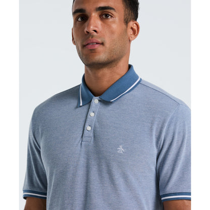 Original Penguin Birdseye Pique Tipped Polo Shirt In Copen Blue(Birdseye Pique Tipped Polo Shirt Blue Ocksb510gp 443)