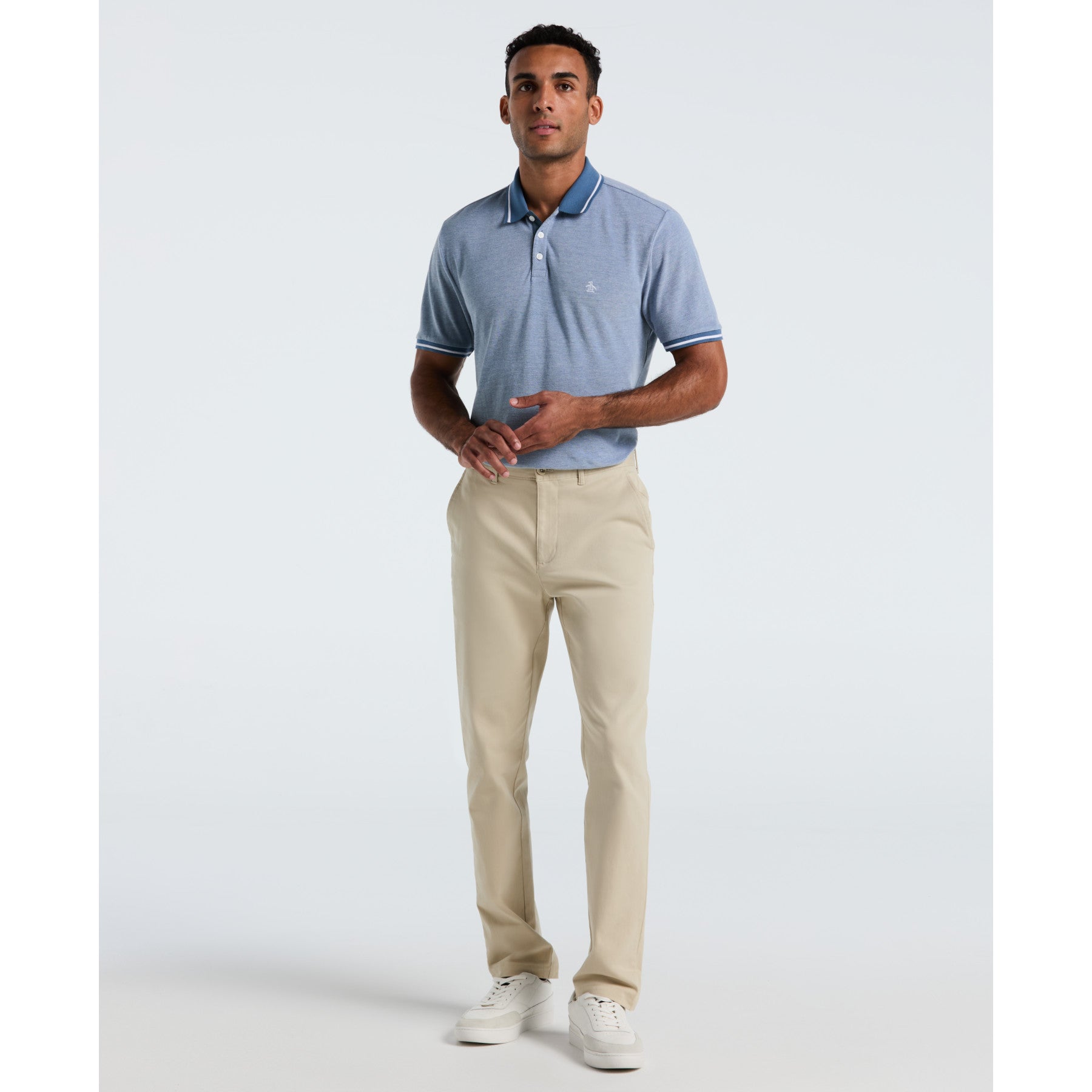 Original Penguin Birdseye Pique Tipped Polo Shirt In Copen Blue(Birdseye Pique Tipped Polo Shirt Blue Ocksb510gp 443)