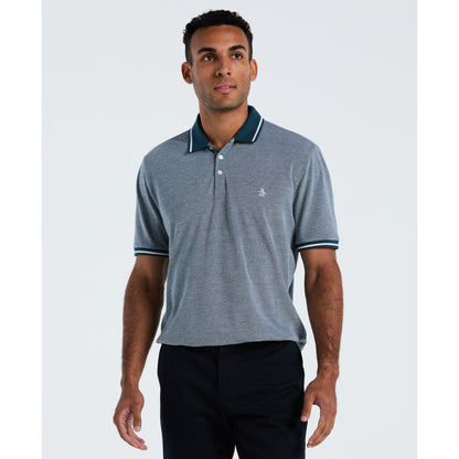 Original Penguin Birdseye Pique Tipped Polo Shirt In Reflecting Pond(Birdseye Pique Tipped Polo Shirt Blue Ocksb510gp 470)