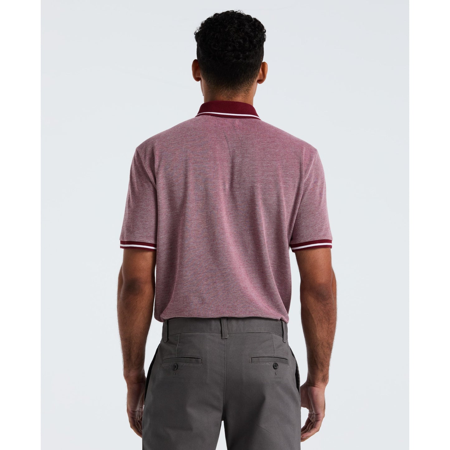 Original Penguin Birdseye Pique Tipped Polo Shirt In Cabernet(Birdseye Pique Tipped Polo Shirt Red Ocksb510gp 605)