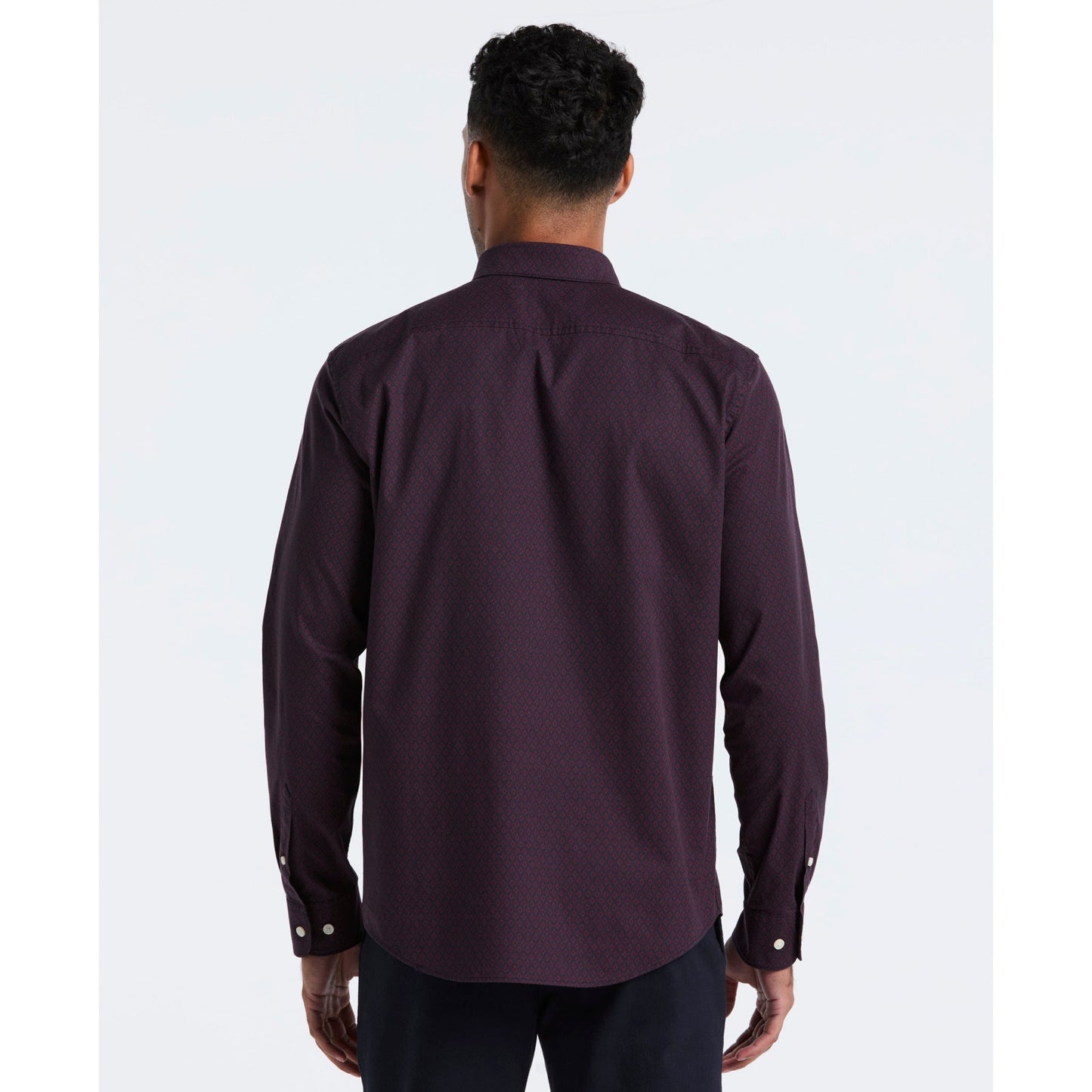 Original Penguin Micro Diamond Print Shirt In Dark Sapphire(Micro Diamond Print Shirt Blue Ocwf2516gp 413)
