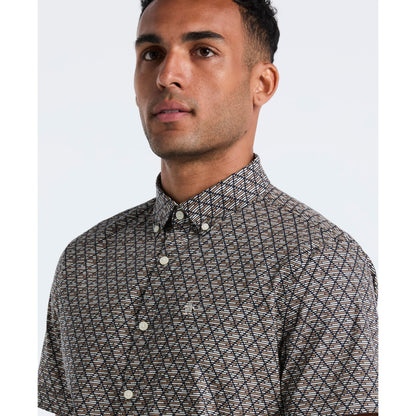 Original Penguin Diamond Geo Print Short Sleeve Shirt In Tigers Eye(Diamond Geo Print Short Sleeve Shirt Brown Ocwf2520gp 218)