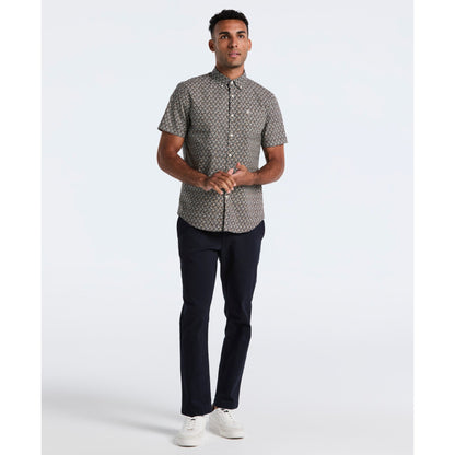 Original Penguin Diamond Geo Print Short Sleeve Shirt In Tigers Eye(Diamond Geo Print Short Sleeve Shirt Brown Ocwf2520gp 218)