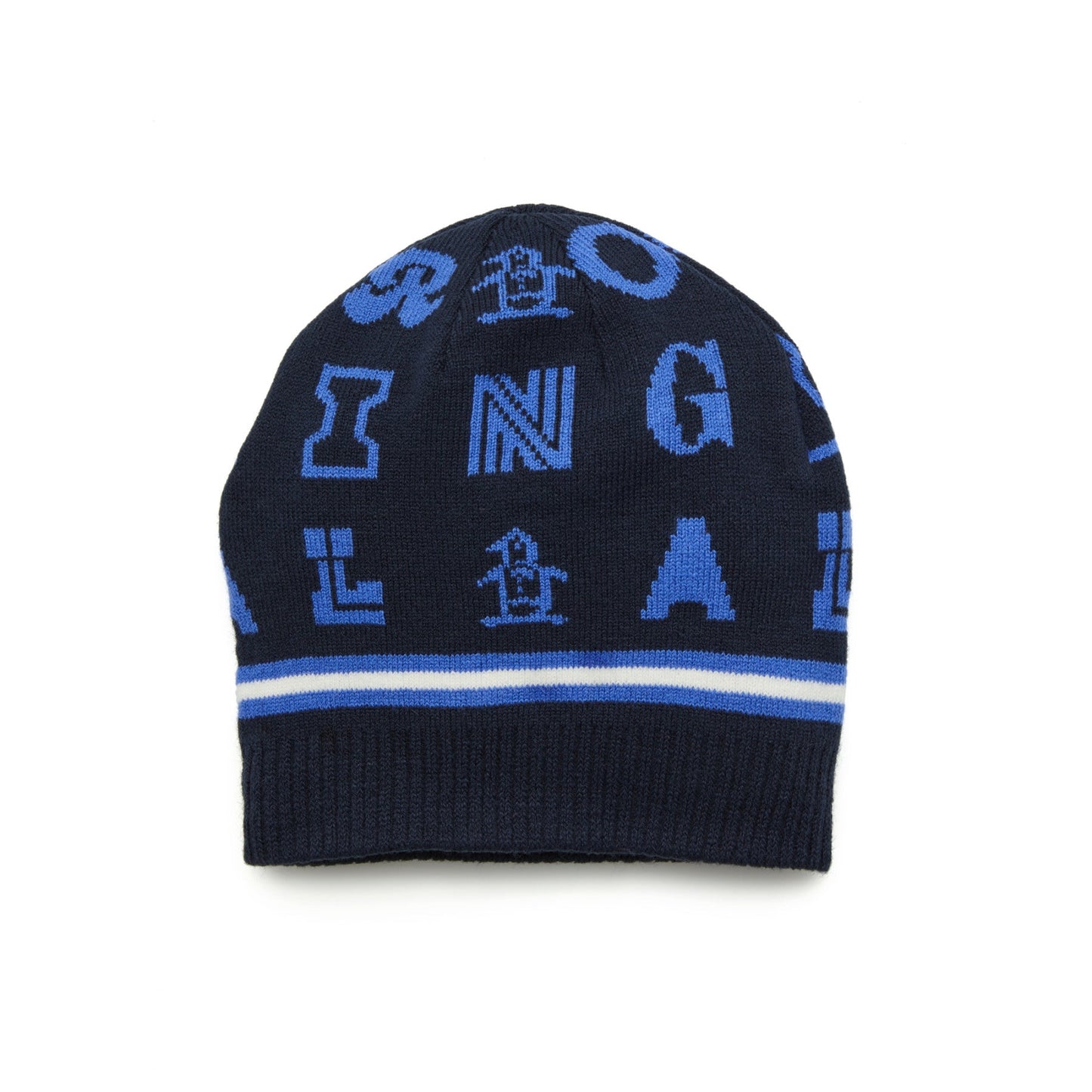 Original Penguin Jacquard Beanie In Black Iris(Jacquard Golf Beanie Blue Ogafe069gg 417)