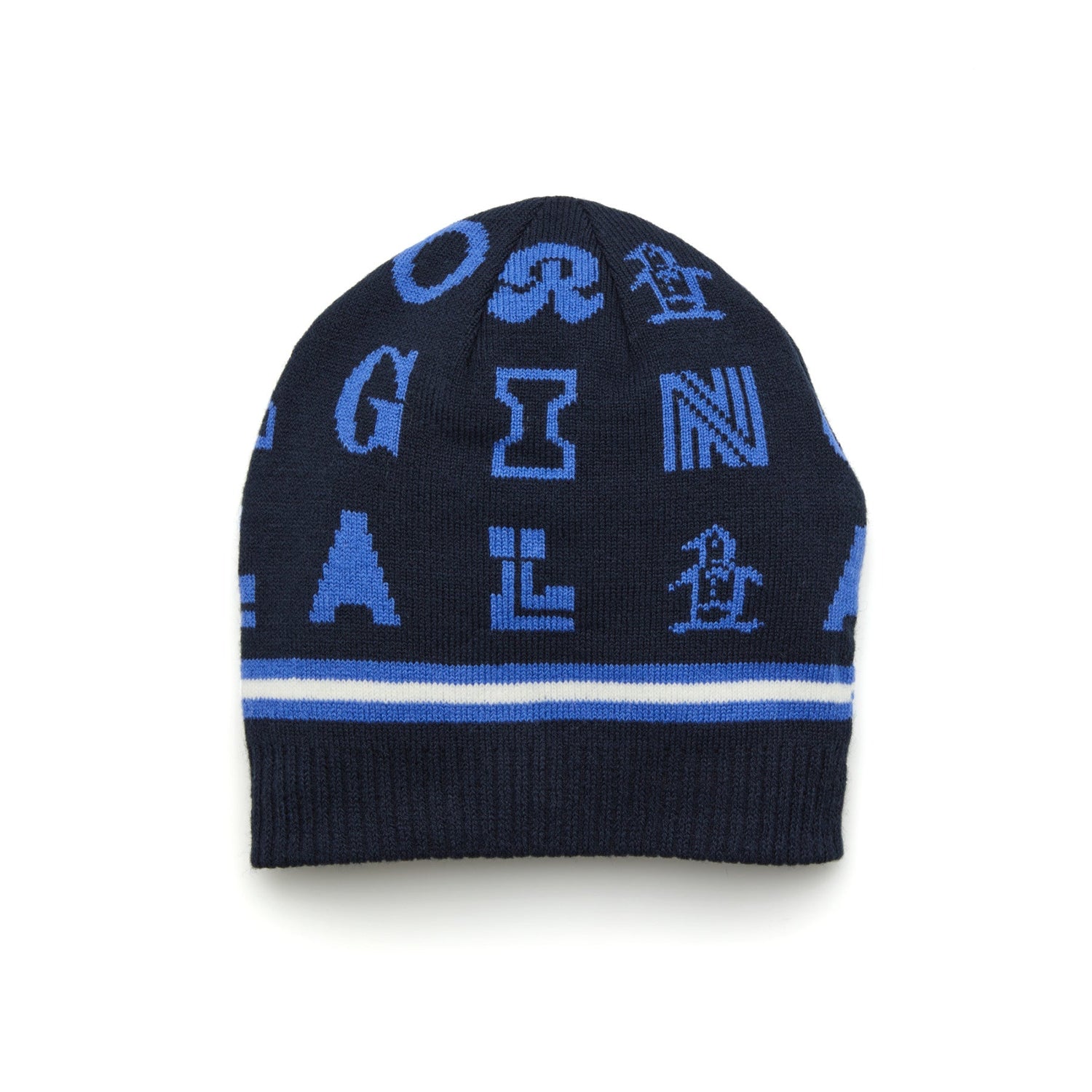 Original Penguin Jacquard Beanie In Black Iris(Jacquard Golf Beanie Blue Ogafe069gg 417)