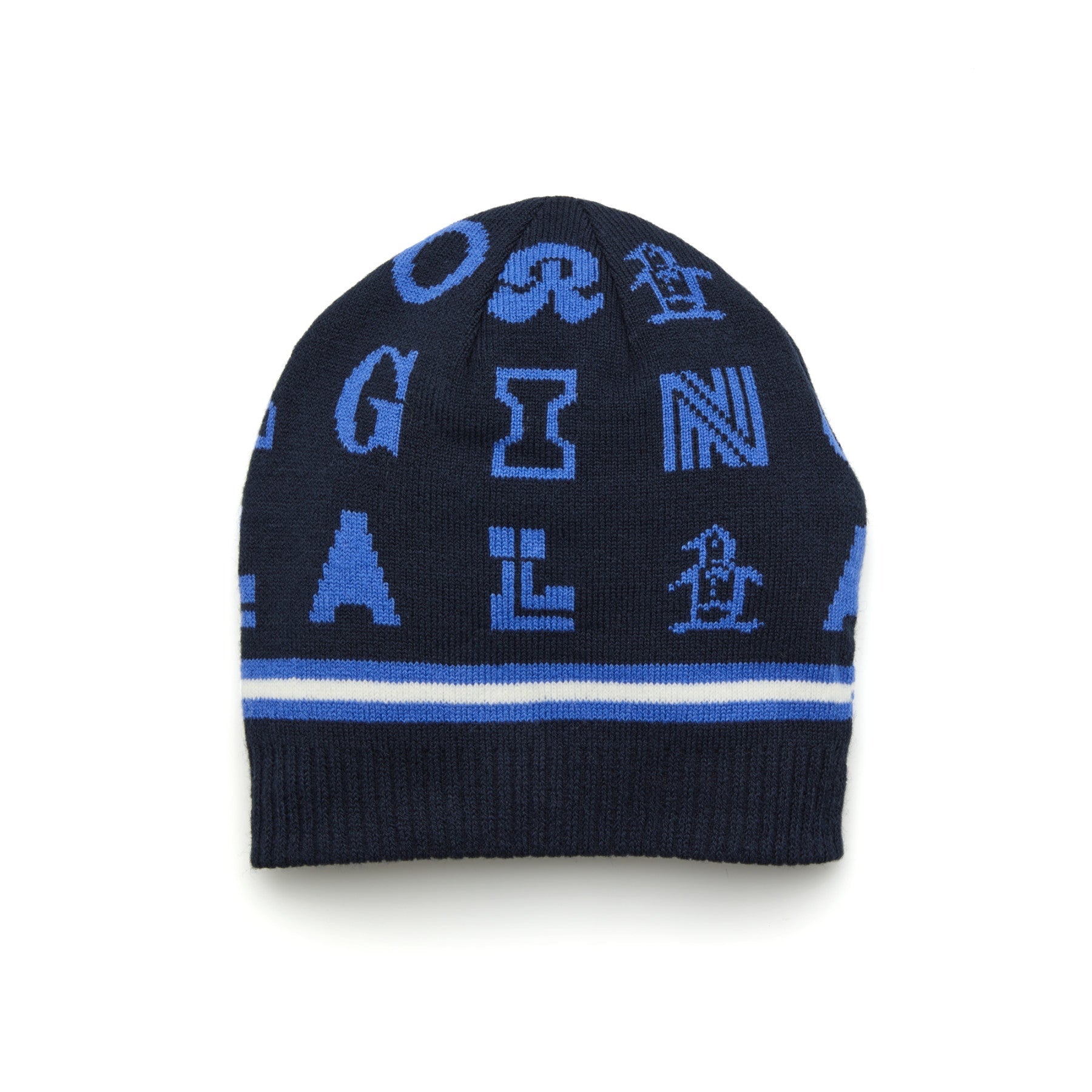 Original Penguin Jacquard Beanie In Black Iris(Jacquard Golf Beanie Blue Ogafe069gg 417)