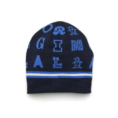 Original Penguin Jacquard Beanie In Black Iris(Jacquard Golf Beanie Blue Ogafe069gg 417)