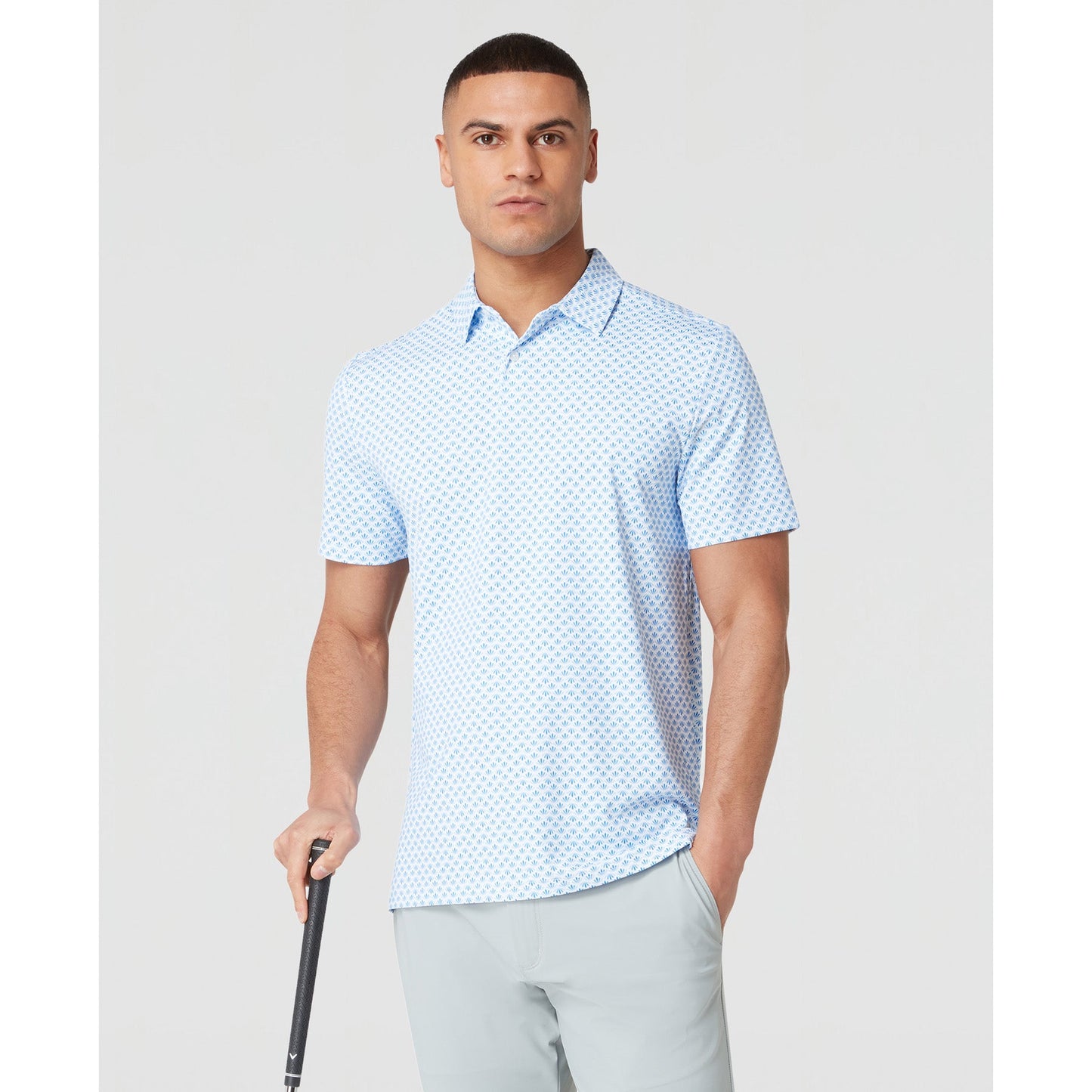 Original Penguin Retro Geo Print Golf Polo Shirt In French Blue(Retro Geo Print Golf Polo Shirt Blue Ogksc0e6gg 478)