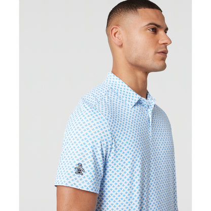 Original Penguin Retro Geo Print Golf Polo Shirt In French Blue(Retro Geo Print Golf Polo Shirt Blue Ogksc0e6gg 478)