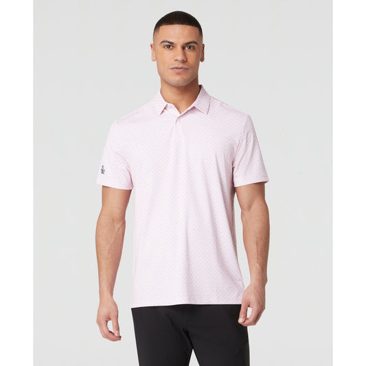 Original Penguin Retro Geo Print Golf Polo Shirt In Charm Pink(Retro Geo Print Golf Polo Shirt Pink Ogksc0e6gg 689)