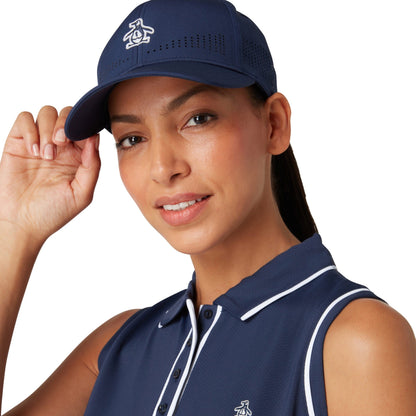 Original Penguin Women's Country Club Perforated Golf Cap In Black Iris(Womens Country Club Perforated Golf Cap Blue Ogasf092gg 417)