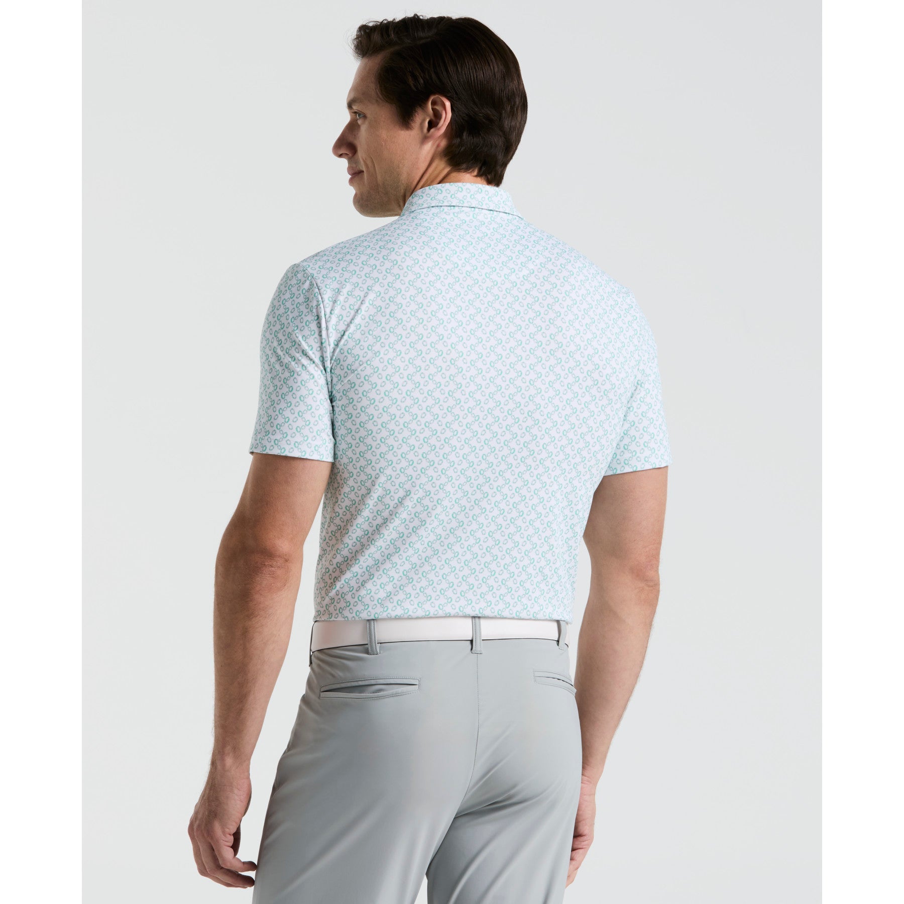 Original Penguin All Over Lifesaver Print Golf Polo Shirt In Bright White(All Over Lifesaver Print Golf Polo Shirt White Ogksf018gg 118)