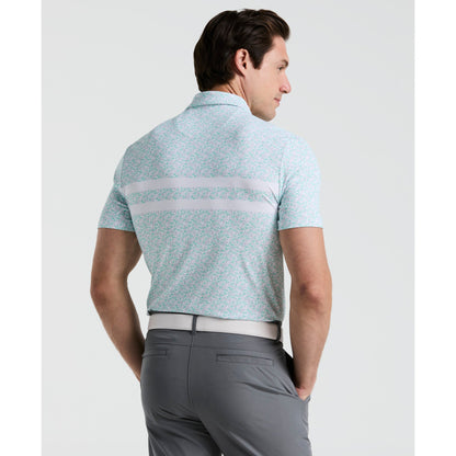 Original Penguin Engineered Novelty Stripe Printed Golf Polo Shirt In Bright White(Engineered Novelty Stripe Printed Golf Polo Shirt White Ogksf019gg 118)