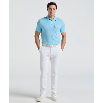 Original Penguin Pete's Fine Line Golf Polo Shirt In Blue Grotto(Petes Fine Line Golf Polo Shirt Blue Ogksf024gg 457)