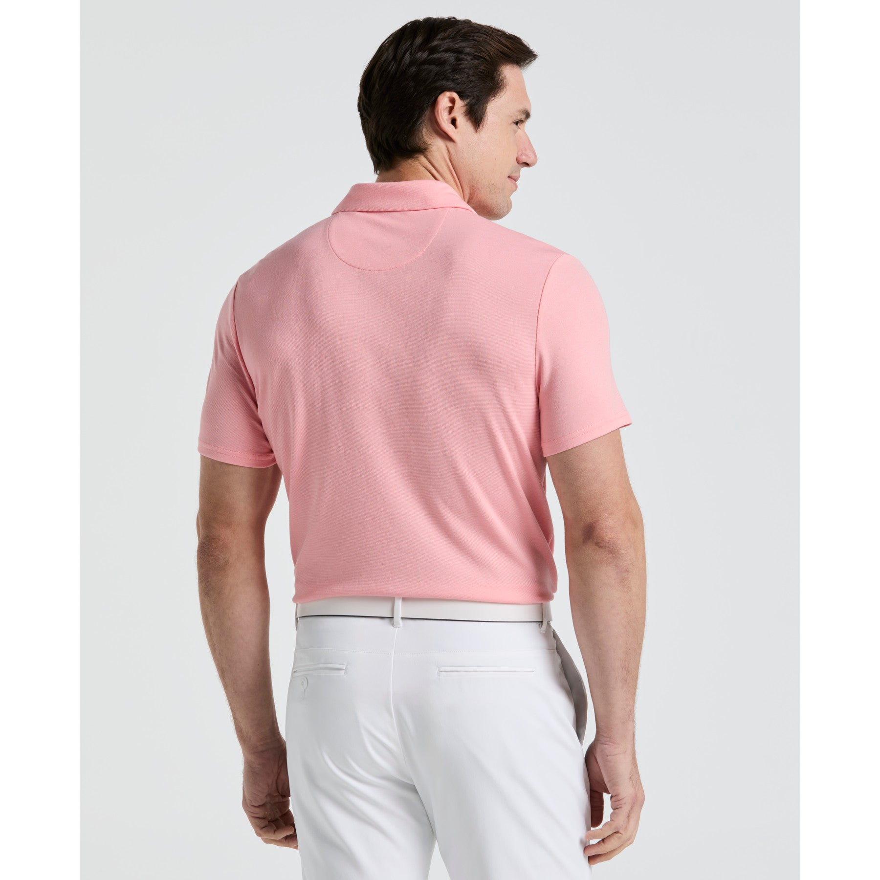 Original Penguin Pete's Fine Line Golf Polo Shirt In Murex Shell(Petes Fine Line Golf Polo Shirt Pink Ogksf024gg 680)