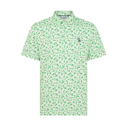 Original Penguin All Over Print Underwater Mosaic Golf Polo Shirt In Sprucestone(All Over Print Underwater Mosaic Golf Polo Shirt Green Ogksf027gg 338)