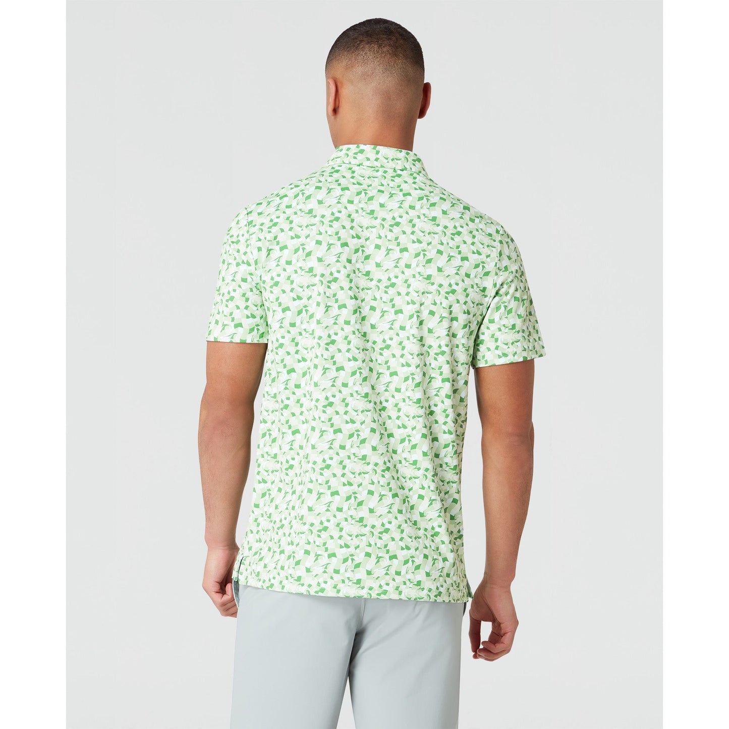 Original Penguin All Over Print Underwater Mosaic Golf Polo Shirt In Sprucestone(All Over Print Underwater Mosaic Golf Polo Shirt Green Ogksf027gg 338)