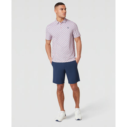 Original Penguin Layered Umbrella Print Golf Polo Shirt In Murex Shell(Layered Umbrella Print Golf Polo Shirt Pink Ogksf029gg 680)