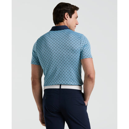 Original Penguin Yarn Dyed Bohemian Jacquard Golf Polo Shirt In Black Iris(Yarn Dyed Bohemian Jacquard Golf Polo Shirt Blue Ogksf030gg 417)