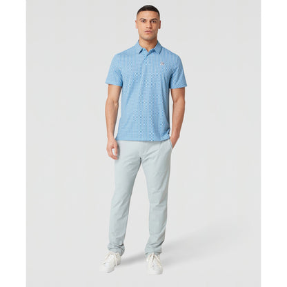 Original Penguin All Over Pete's Bowtie Micro Print Golf Polo Shirt In Blue Grotto(All Over Petes Bowtie Micro Print Golf Polo Shirt Blue Ogksf031gg 457)