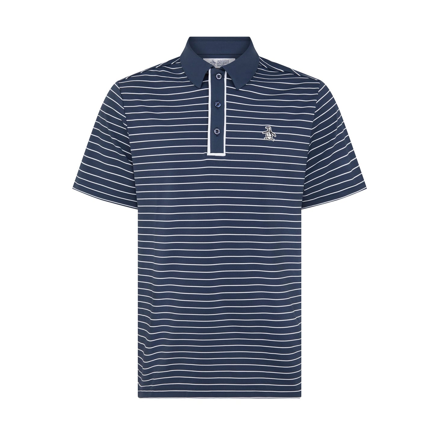 Original Penguin The Heritage Stripe Golf Polo Shirt In Black Iris(The Heritage Stripe Golf Polo Shirt Blue Ogksf043gg 417)