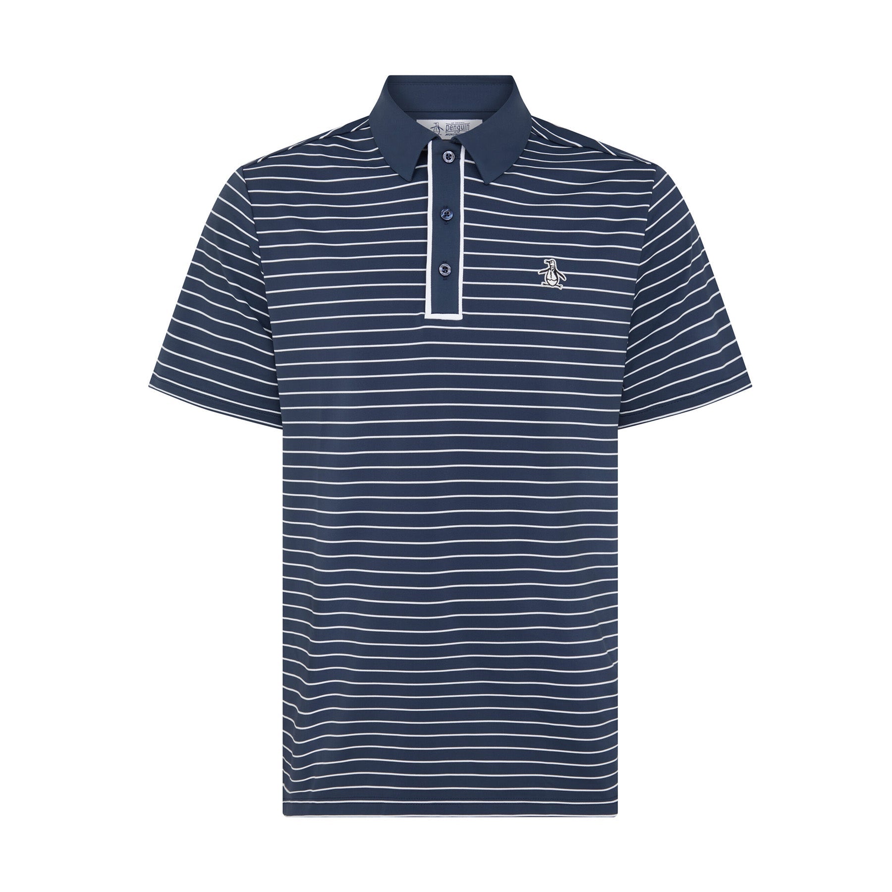 Original Penguin The Heritage Stripe Golf Polo Shirt In Black Iris(The Heritage Stripe Golf Polo Shirt Blue Ogksf043gg 417)