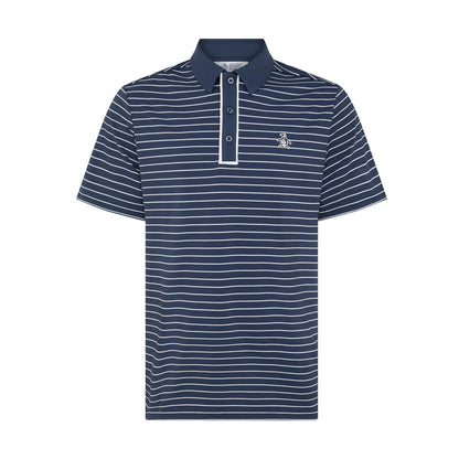 Original Penguin The Heritage Stripe Golf Polo Shirt In Black Iris(The Heritage Stripe Golf Polo Shirt Blue Ogksf043gg 417)
