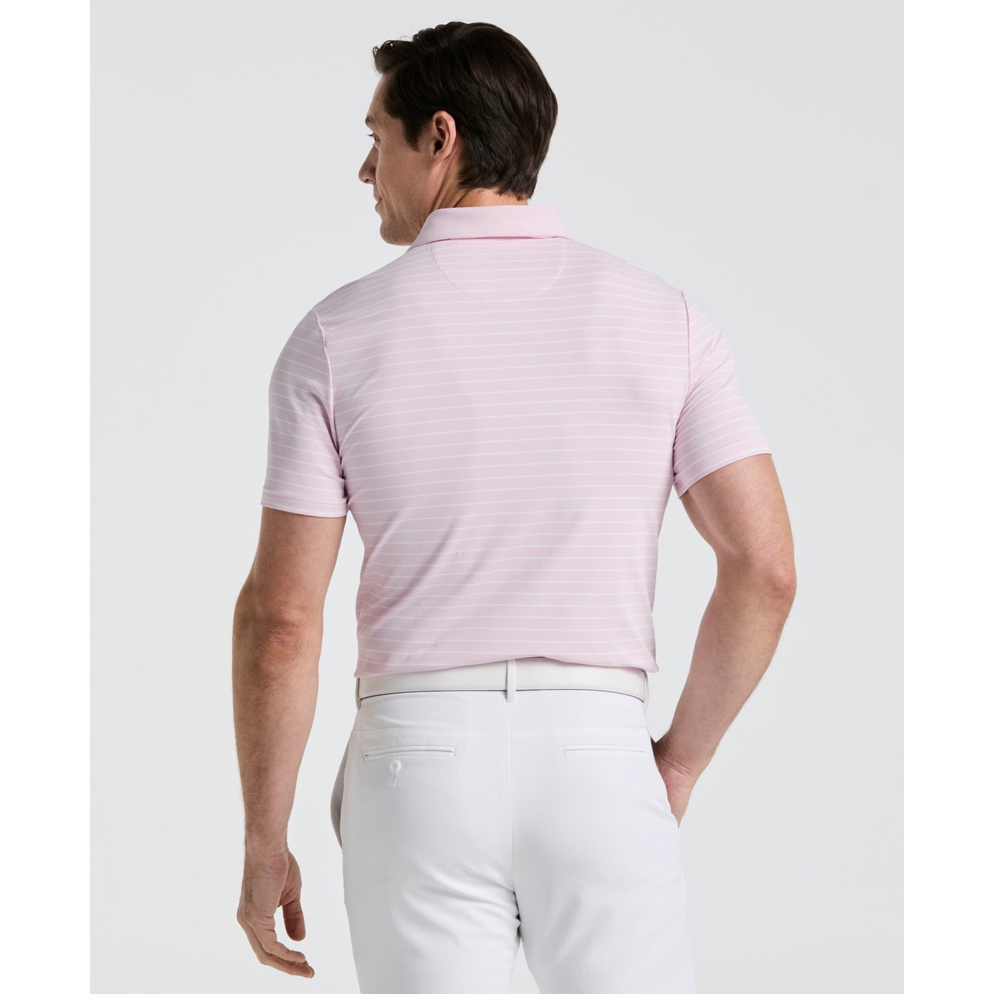Original Penguin The Heritage Stripe Golf Polo Shirt In Charm Pink(The Heritage Stripe Golf Polo Shirt Pink Ogksf043gg 689)