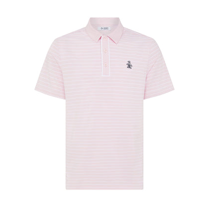 Original Penguin The Heritage Stripe Golf Polo Shirt In Charm Pink(The Heritage Stripe Golf Polo Shirt Pink Ogksf043gg 689)