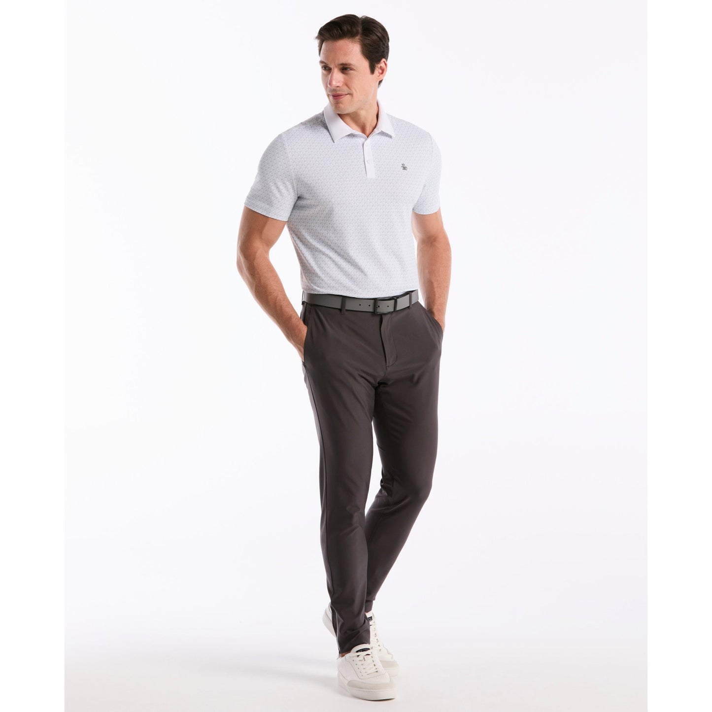 Original Penguin Pete's Tee Time Golf Polo In Bright White(Petes Tee Time Golf Polo Shirt White Ogksf045gg 118)