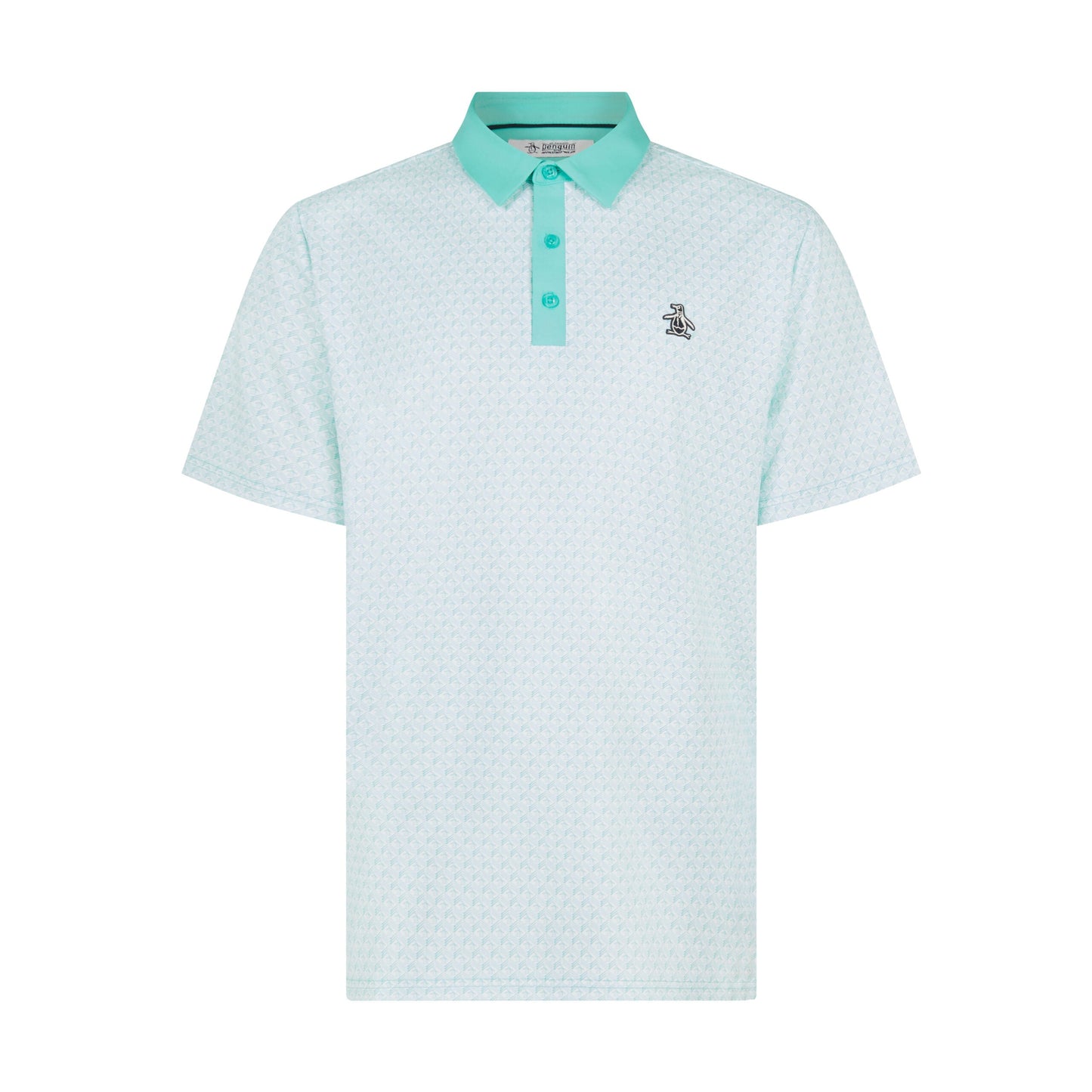 Original Penguin Pete's Tee Time Golf Polo In Pool Blue(Petes Tee Time Golf Polo Shirt Blue Ogksf045gg 445)