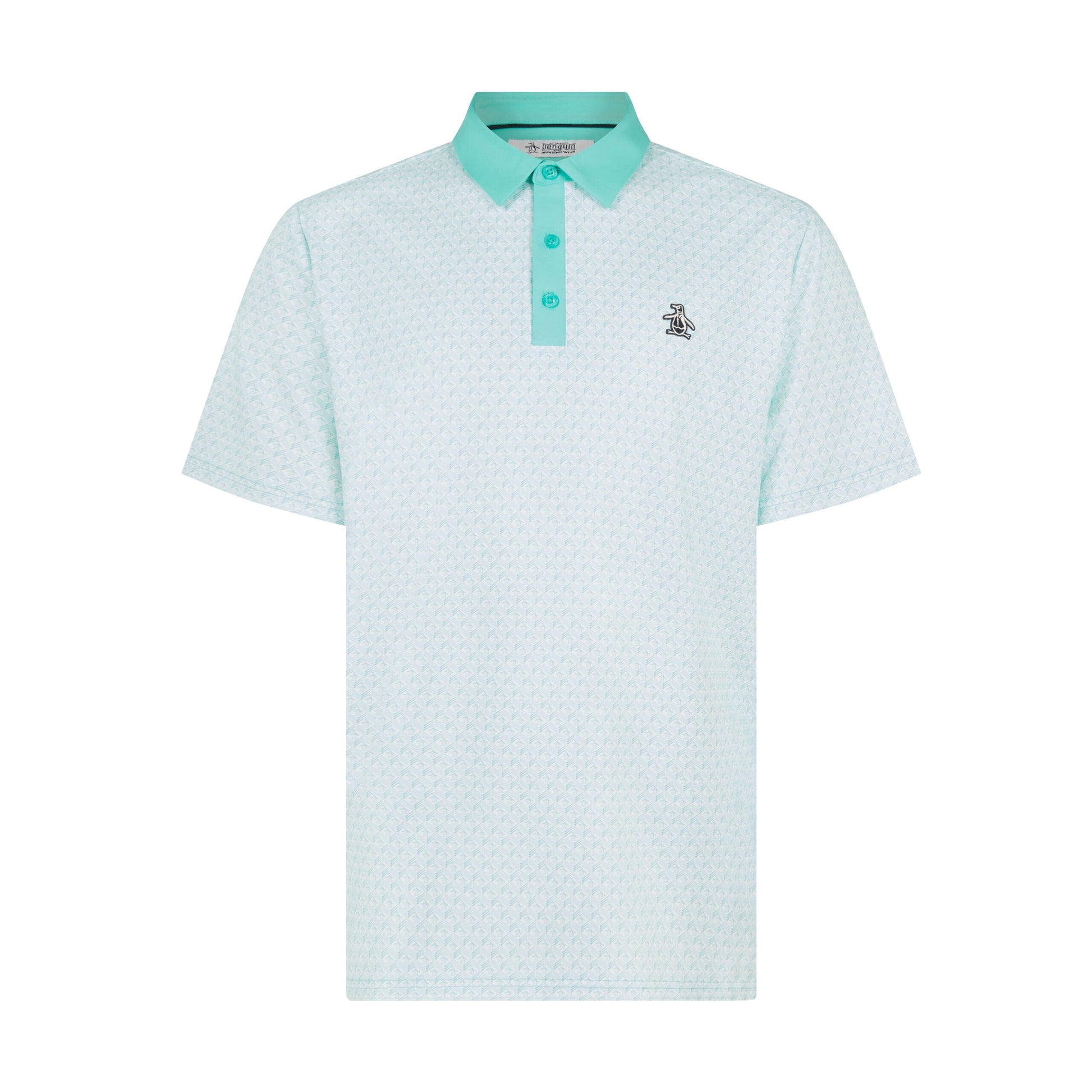 Original Penguin Pete's Tee Time Golf Polo In Pool Blue(Petes Tee Time Golf Polo Shirt Blue Ogksf045gg 445)