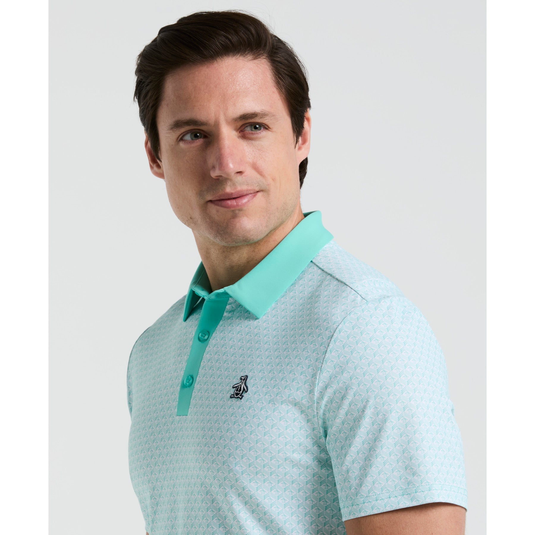 Original Penguin Pete's Tee Time Golf Polo In Pool Blue(Petes Tee Time Golf Polo Shirt Blue Ogksf045gg 445)