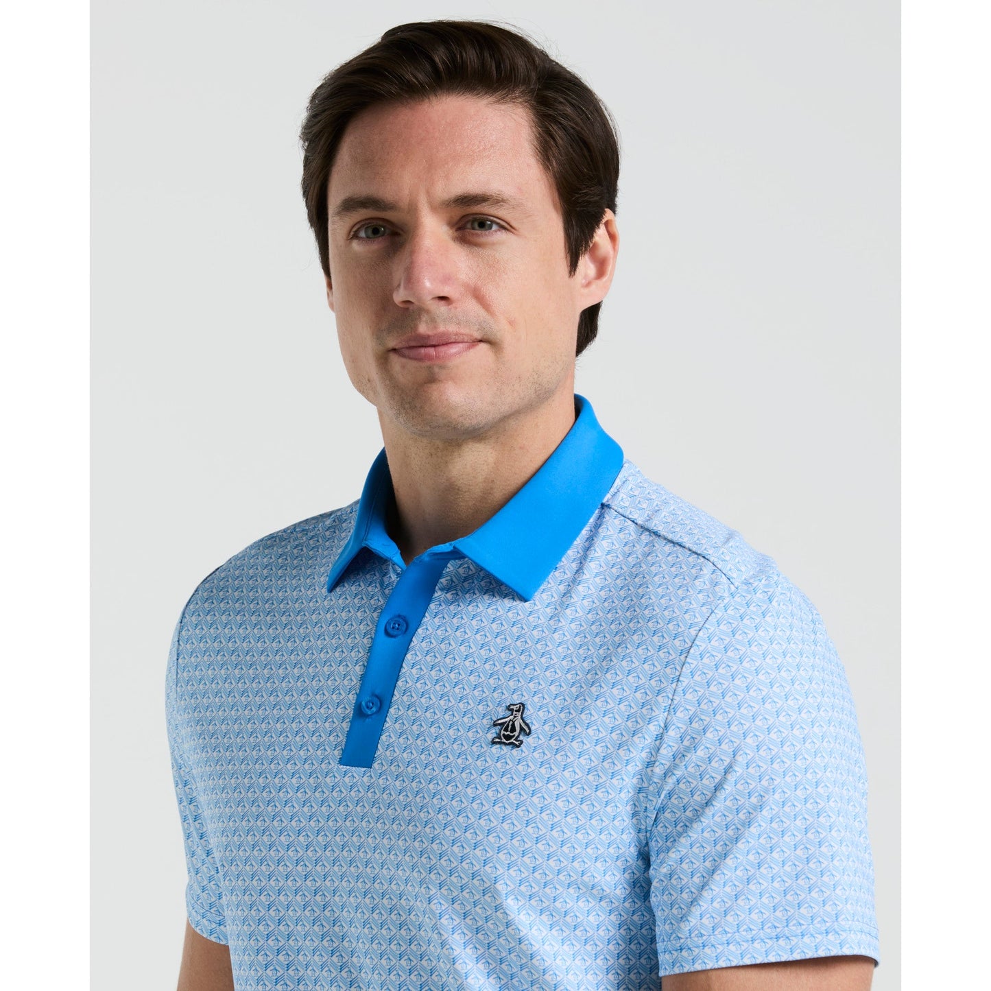 Original Penguin Pete's Tee Time Golf Polo In French Blue(Petes Tee Time Golf Polo Shirt Blue Ogksf045gg 478)