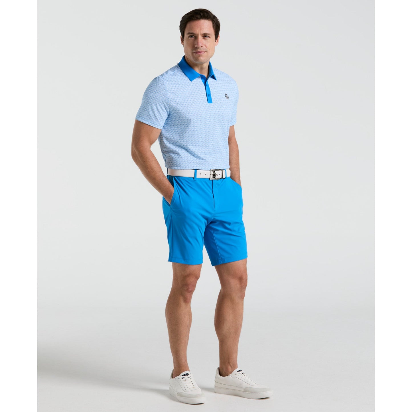 Original Penguin Pete's Tee Time Golf Polo In French Blue(Petes Tee Time Golf Polo Shirt Blue Ogksf045gg 478)