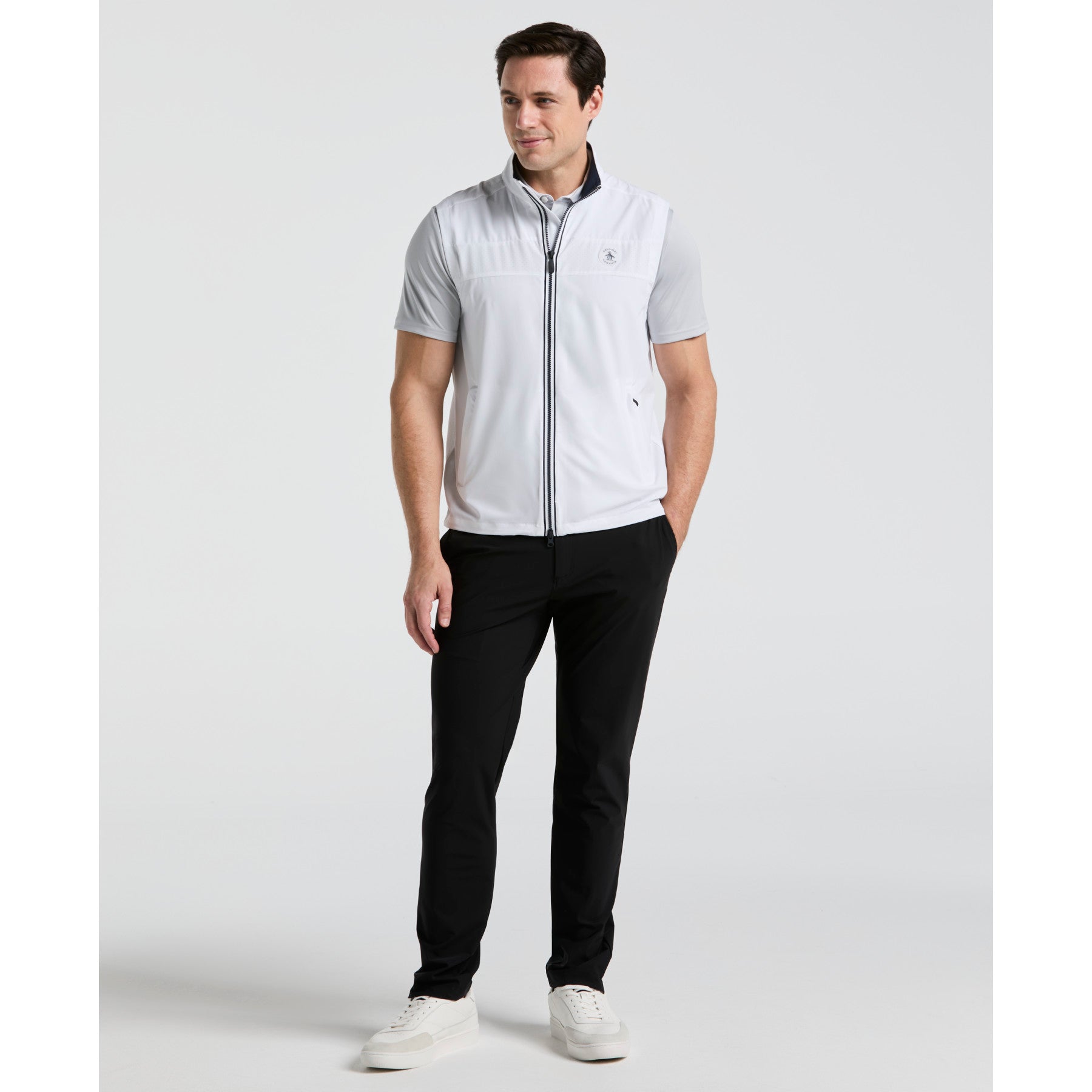 Original Penguin Heritage Lightweight Packable Golf Gilet In Bright White(Heritage Lightweight Packable Golf Gilet White Ogvsf010gg 118)